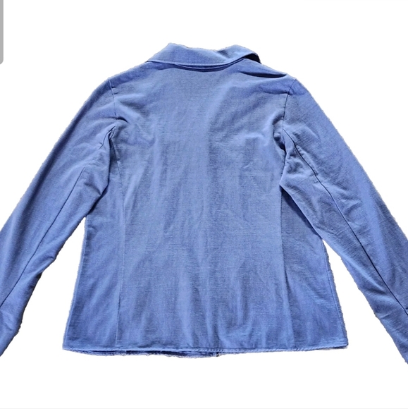 Eileen Fisher 100% Cotton Hidden Button Jacket Size M Color Periwinkle - Picture 14 of 14